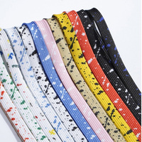 WEGOODZF Lacets de chaussures personnalisés en polyester double couche de 8 mm de large, imprimés à l'encre éclaboussante, style artistique et coloré, accessoire pour baskets