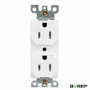 Receptáculo Dúplex BAREP CULus 15A 125V NEMA 5-15R Resistente a Manipulaciones, Contactos de Latón Resistente, UL94 V2 PC para Uso Residencial en EE. UU. - Product Image 1