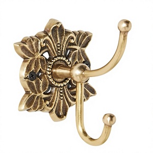 Gancho para Abrigos con Diseño Floral de Latón, Hecho a Mano, de Lujo, para Colgar en la Pared, Duradero, Antioxidante - Product Image 1
