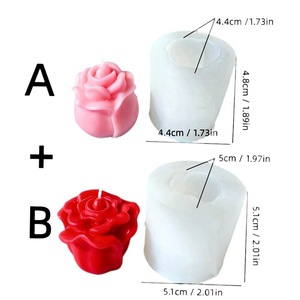 Rose Shaped <b>Candle</b> <b>Mold</b> Silicone For DIY <b>Candle</b> Making Valentine'S Day Decor Customizable Floral Cake Decoration <b>Mold</b> - Product Image 5