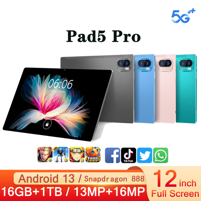New Arrival 10 Inch Tablet Computer ultra Thin Pad5 Pro High-definition Incell Screen Dual Card Dual Standby 2-in-1 Tablet