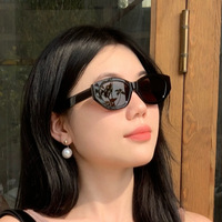 Lunettes de soleil polarisées rétro œil de chat à monture intégrale pour femmes, style designer haut de gamme et protection UV400