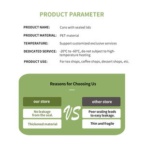 定制标志宠物罐透明苏打水甜品瓶环保单壁设计易开盖罐 - Product Image 3