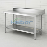 Table de préparation alimentaire en acier inoxydable de haute qualité pour cuisine commerciale, plan de travail en acier inoxydable 201/304 pour hôtels
