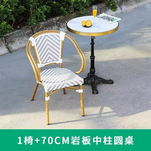 Chaise de salle à manger en rotin tressé durable pour l'extérieur, avec fauteuil de style bambou, pour villa, hôtel, café - Product Image 4