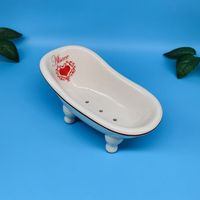 Support à Savon en Céramique Premium Auto-Drainant pour Douche, Salle de Bain, Coiffeuse, Comptoir, Maison et Famille
