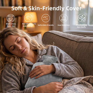 Sac d'eau chaude d'hiver réutilisable et étanche en silicone de qualité alimentaire 2L, certifié LFGB, avec logo personnalisé, vente en gros, faible MOQ, directement de l'usine - Product Image 2
