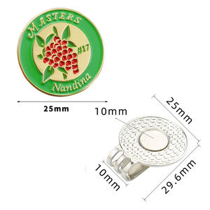 Marqueur <span class=keywords><strong>de</strong></span> balle <span class=keywords><strong>de</strong></span> <span class=keywords><strong>golf</strong></span> à faible MOQ avec motif coloré et design amusant, en métal, imprimé avec le motif Masters - Product Image 2