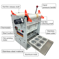 Machine manuelle à sceller les gobelets en plastique PP PE PS 6 tasses par temps Machine à emballer les plateaux de récipients alimentaires Machine à sceller les feuilles et les films pour les aliments
