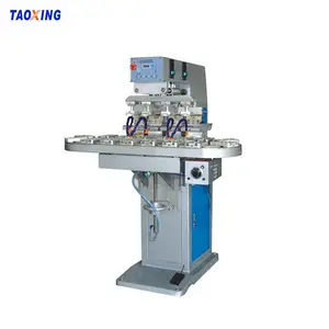 4 Color Ink Tray Rotary Pad Printing Machine with Conveyor