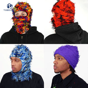 Masque de <span class=keywords><strong>ski</strong></span> cagoule pour hommes et femmes cagoule tricotée en détresse coupe-vent polaire masque complet temps froid - Product Image 3