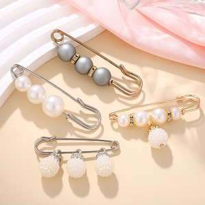 Broche de perlas para ajustar la cintura, para pantalones, camisas, vestidos, faldas, para mujer, ajustable, imitación de perlas, forma de bola, accesorio de moda diario - Product Image 1