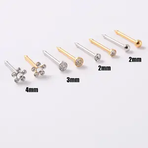 316L Stainless Steel Disposable Safe Sterile Nose Studs Piercing With Gun Tool Machine