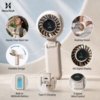 Ventilateur portable haute vitesse H12, 3600 mAh, rechargeable par USB, pliable, avec affichage numérique LED, pour la vente en gros