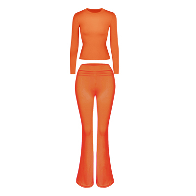 Naranja albaricoque manga larga