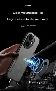 Étui de téléphone de luxe en cuir de mouton magnétique antichoc <span class=keywords><strong>tout</strong></span> <span class=keywords><strong>compris</strong></span> pour hommes d'affaires Honor Magic8/7/6/5/4Pro Protection - Product Image 2