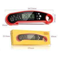 Termometer Dapur Respon Super Cepat untuk Makanan BBQ Daging Tahan Air Termometer Logam Digital LCD Bacaan Instan