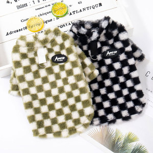 Luxo Fuzzy <span class=keywords><strong>Dog</strong></span> Sweater Coat Plaid Warm Winter Puppy <span class=keywords><strong>Dog</strong></span> <span class=keywords><strong>Clothing</strong></span> Soft Pullover <span class=keywords><strong>Pet</strong></span> Vestuário <span class=keywords><strong>Pet</strong></span> Clothes para Medium Small Dogs