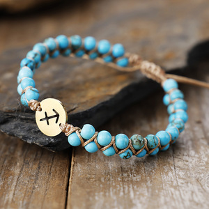 Pulsera de constelación de piedra natural con dije de Leo, regalo de joyería unisex - Product Image 5