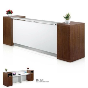 Pvc Material and Chair Front <b>Desk</b> Designs Modern Office Reception Area - Product Image 3