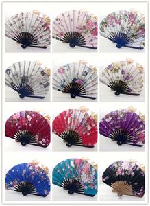 พัดมือพับลายดอกไม้แบบจีนญี่ปุ่น ทำจากผ้าและไม้ไผ่ พร้อมถุงของขวัญ สำหรับงานแต่งงานและงานปาร์ตี้ - Product Image 6