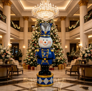 <span class=keywords><strong>Casse</strong></span>-<span class=keywords><strong>noisette</strong></span> bonhomme de neige écologique de Noël - Ornement en résine <span class=keywords><strong>bleu</strong></span> roi et or, figurine festive pour décoration intérieure - Product Image 1