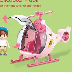 Nuevo precio barato juego de simulación pequeño piloto plástico dibujos animados Mini helicóptero deslizante muñeca <span class=keywords><strong>para</strong></span> niños - Product Image 2