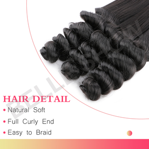 Extensiones de Cabello Trenzado Ombre 3X, Estilo Cola de Caballo, Rizo Español, Trenzas de Ganchillo, Rizo en Espiral, Rizo Francés de Seda - Product Image 4