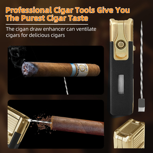 New Cigar <strong>Lighter</strong> V Cutter With Cigar Triple Flame Cigar <strong>Lighters</strong> Smoking Accesoires - Product Image 4
