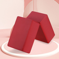 Ensemble de blocs de yoga en mousse EVA antidérapants de haute densité, écologiques, avec logo personnalisé, rouge, 120g