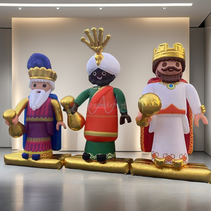 Décorations de vacances gonflables pour l'extérieur et l'intérieur, modèle Roi de l'Épiphanie, 3 <span class=keywords><strong>rois</strong></span>, base, thème, souffleur d'air, ballons, promotions - Product Image 3