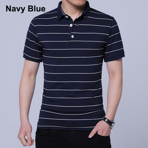 <span class=keywords><strong>T</strong></span>-<span class=keywords><strong>Shirt</strong></span> con colletto combinato a colori e Design Polo con marchio da uomo a righe orizzontali 100 <span class=keywords><strong>t</strong></span>-<span class=keywords><strong>Shirt</strong></span> con <span class=keywords><strong>stampa</strong></span> in cotone pettinato - Product Image 4