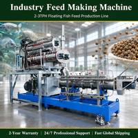 Machine de traitement automatique des aliments aquatiques, extrudeuse flottante à double vis pour poissons SLG120 3TPH, fournisseur d'usine de production complète