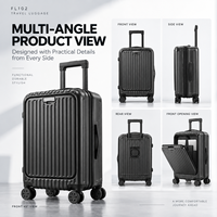 Valise PC personnalisée OEM ODM avec compartiment frontal pour ordinateur portable, port USB, porte-gobelet et serrure TSA pour marques en marque blanche