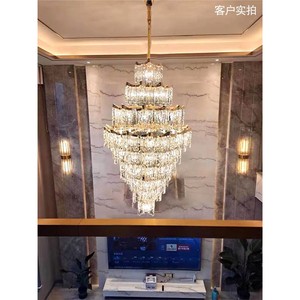 Lustre en cristal Long or classique de haute qualité pour hauts plafonds <span class=keywords><strong>Suspension</strong></span> en fer de luxe pour escalier <span class=keywords><strong>salon</strong></span> mariage - Product Image 4