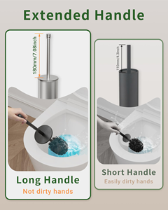 Support mural en acier inoxydable pour brosse de toilette, brosse de nettoyage WC, support de brosse de salle de bain - Product Image 2
