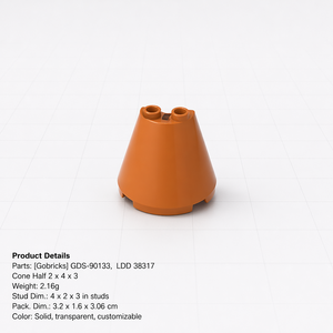 Gobricks Parti 38317 Mezzo Cono 2x4x3 GDS-90133 Pezzo di Ricambio Curvo per <span class=keywords><strong>Costruzioni</strong></span> MOC e Modelli Architettonici - Product Image 2