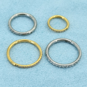 Calendo | Joyería de Piercing de moda ASTM F136 <span class=keywords><strong>Aro</strong></span> Clicker de segmento con bisagras de titanio Zirconia Cluster Pezón Pendiente Aros - Product Image 5