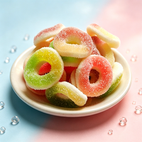 Usine OEM/ODM, vente en gros de bonbons gélifiés acidulés et sucrés en forme d'anneaux, saveurs de fruits mélangées, confiserie douce
