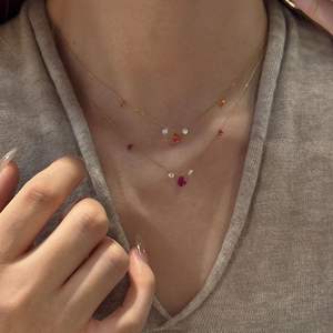 Collar de Plata de Ley S925 con Colgante de Diamante Redondo Vintage, Cadena de Clavícula, Diamante Rosa, Accesorio de Moda - Product Image 5