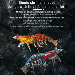Señuelo de camarón biónico suave YJL197, realista en 3D, para pesca de lubina en agua dulce y salada - Product Image 5
