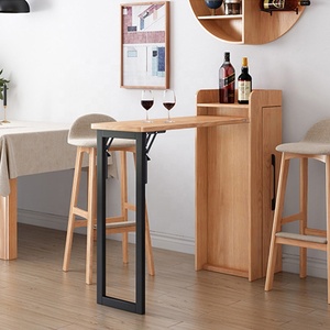 Europeo piccolo bancone nascosto gamba cucina espandibile caffè tè festa tavolo da pranzo Bar in legno pieghevole Mini parete per la casa - Product Image 6