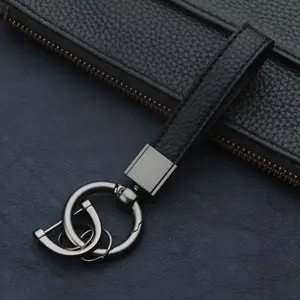 Factory Direct Spring Ring Leather Key Charm Universal Car Keychain For Men And Women