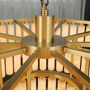 Lámpara de techo redonda de alabastro de lujo, de mármol natural, con tira de luces LED para decoración de hoteles, salas de estar, salones de banquetes y apartamentos. - Product Image 3