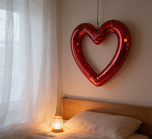 Nouvelles décorations de fête tendance : Boules miroir en forme de cœur rouge creux en gros, accessoires de fête pour <span class=keywords><strong>magnétophone</strong></span> - Product Image 6