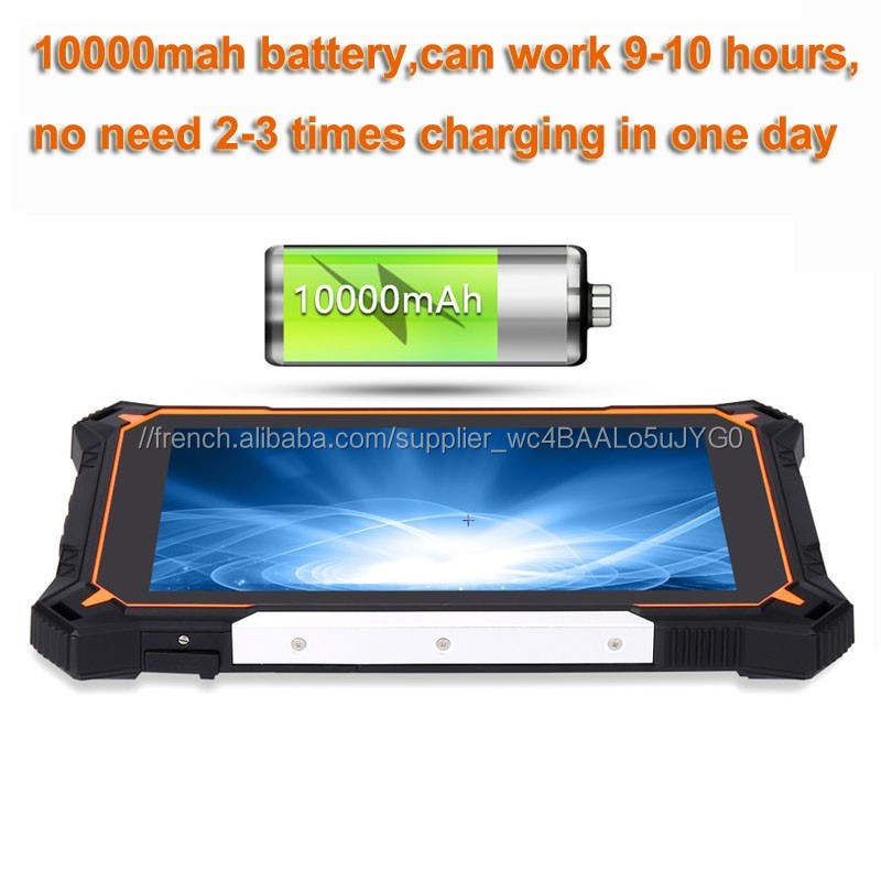 Moins cher Usine Android 8.1Octa-core Tablette Durci GPS IP68 Tablet PC étanche avec 10000mAh Batterie Tablet Pust Proof