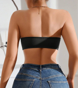 Women's Strapless <b>Bra</b> Sexy Seamless Front Button <b>Bra</b> Comfortable Smooth Women's Half Cup Non-slip Underwear - Product Image 5