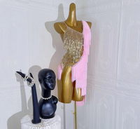 Jupe de danse latine pour adulte avec sequins et franges, robe de soirée, costume de scène, tenue de compétition