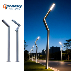 Lámpara Solar de Jardín Hepu HID IP65 de Aleación de Aluminio Cuadrada Tipo UFO 30W/50W, Farola para Paisajismo - Product Image 3