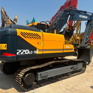 Excavadora de cadenas Hyundai Robex 220LC-9S de segunda mano, 22 toneladas, 200000W de potencia, PLC, caja de cambios, motor hidráulico, color amarillo y negro - Product Image 1